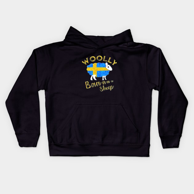 Woolly the Swedish Sheep Kids Hoodie by Alex Bleakley